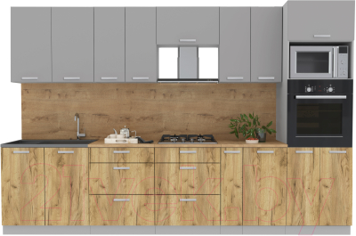 Готовая кухня Интерлиния Мила Лайт 3.2 ВТ - фото