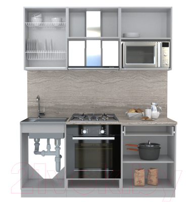 Готовая кухня Интерлиния Мила Лайт 1.7 ВТ