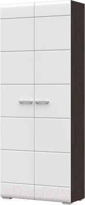 Шкаф Стендмебель Вегас двухстворчатый в прихожую (белый глянец/венге) - фото