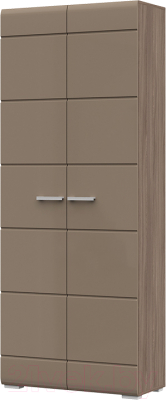 Шкаф Стендмебель Вегас двухстворчатый в прихожую (кофе с молоком/ясень шимо темный) - фото