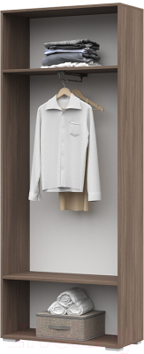 Шкаф Стендмебель Вегас двухстворчатый в прихожую (кофе с молоком/ясень шимо темный)