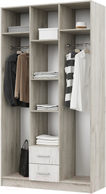 Шкаф Стендмебель Гармония ШК-601-М (дуб крафт белый/дуб крафт серый)