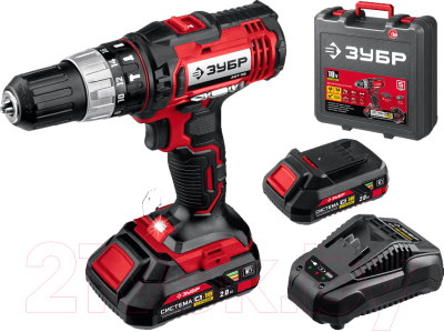 Аккумуляторная дрель-шуруповерт Зубр ДШУ-185-22 - фото