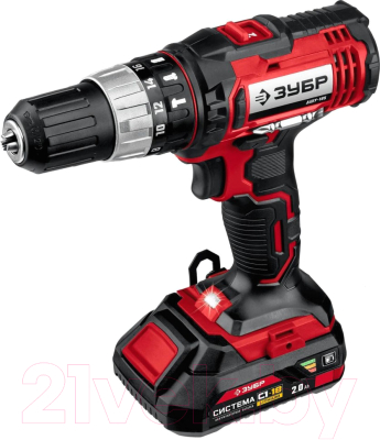 Аккумуляторная дрель-шуруповерт Зубр ДШУ-185-22