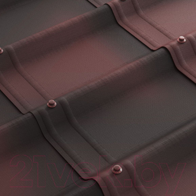 Лист кровельный Onduline Ондувилла 3D Красный бархат PE6HT5Ru15900