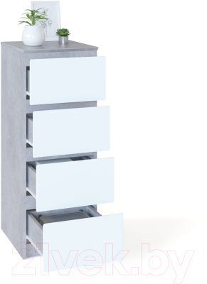 Комод Сокол-Мебель Т-4Р (бетон/белый)