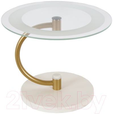 Журнальный столик Мебелик Дуэт 13Н (золото/слоновая кость/прозрачный) - фото