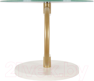 Журнальный столик Мебелик Дуэт 13Н (золото/слоновая кость/прозрачный)
