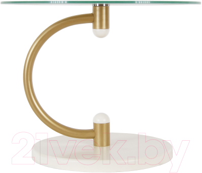 Журнальный столик Мебелик Дуэт 13Н (золото/слоновая кость/прозрачный)