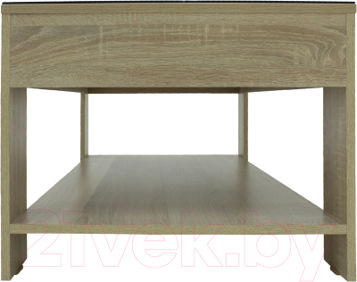 Журнальный столик Мебелик BeautyStyle 26 (сонома/стекло черное)