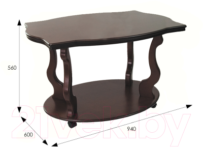 Журнальный столик Мебелик Берже 3 (темно-коричневый)