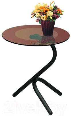 Журнальный столик Мебелик Дуэт 5 (черный/тонированный) - фото