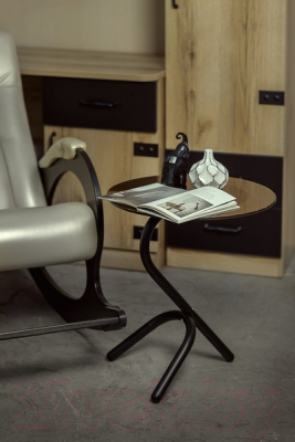 Журнальный столик Мебелик Дуэт 5 (черный/тонированный)