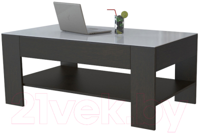 Журнальный столик Мебелик BeautyStyle 26 (венге/стекло белое) - фото