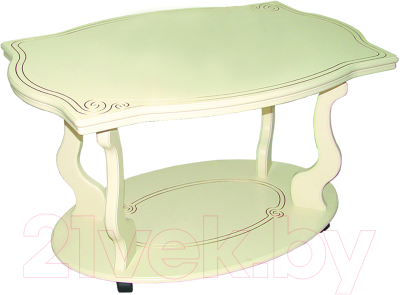 Журнальный столик Мебелик Берже 3 (слоновая кость) - фото