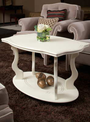 Журнальный столик Мебелик Берже 3 (слоновая кость)