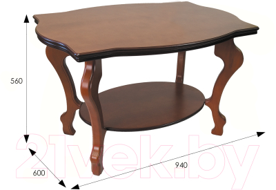 Журнальный столик Мебелик Берже 1 (средне-коричневый)