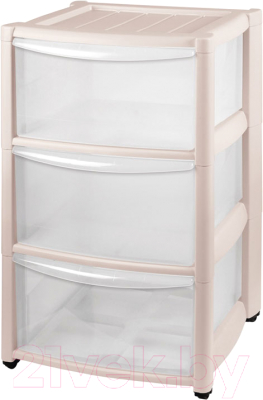 Комод пластиковый Пластишка Амадео 431242807 (3 ящика, бежевый) - фото
