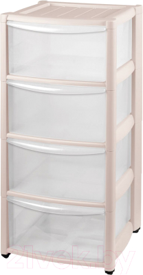 Комод пластиковый Пластишка Амадео 431242507 (4 ящика, бежевый) - фото