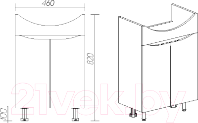 Тумба под умывальник Viant Рим Балтика 50 / VRIM50BA-T2ST