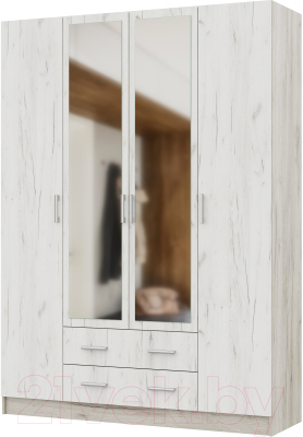 Шкаф Стендмебель Гармония ШК-602-М (дуб крафт белый/дуб крафт серый) - фото