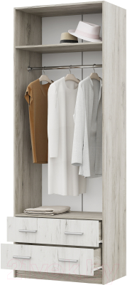 Шкаф Стендмебель Гармония ШК-603-М (дуб крафт белый/дуб крафт серый)