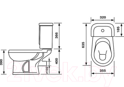 Унитаз напольный Оскольская керамика Ирида (синий)
