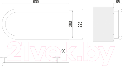 Полотенцесушитель электрический Terminus Электро 25 П-обр 600x200