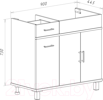 Тумба под умывальник Misty Купер 90 / П-Куп01090-012БкП