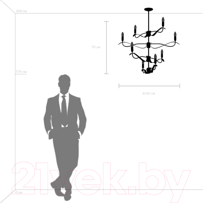 Люстра Lightstar Ragno 733283 (MD21041-8A)