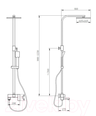 Душевая система со смесителем Abber Daheim AF8216B