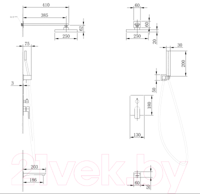 Душевая система Abber Weiss Insel AF8017B