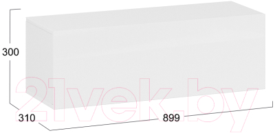 Шкаф навесной ТриЯ Глосс ТД-319.03.26 (белый глянец/стекло белый глянец)