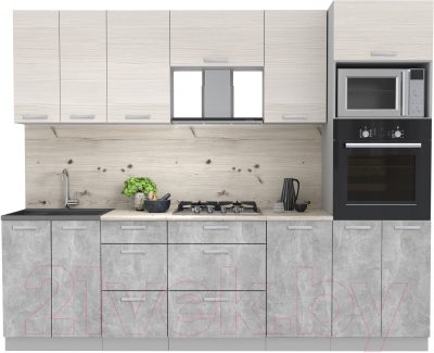 Кухонный гарнитур Интерлиния Мила Лайт 2.6 ВТ - фото