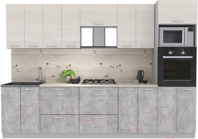 Готовая кухня Интерлиния Мила Лайт 3.0 ВТ - фото