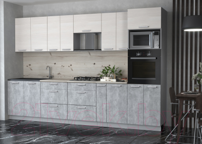 Готовая кухня Интерлиния Мила Лайт 3.2 ВТ