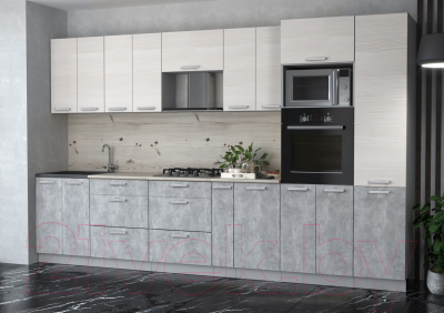 Готовая кухня Интерлиния Мила Лайт 3.4 ВТ