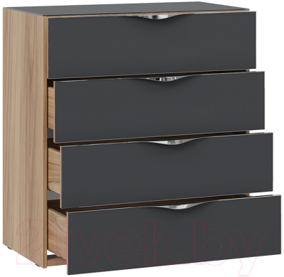 Комод ТриЯ Глосс ТД-319.04.01 (яблоня беллуно/стекло графит матовый)