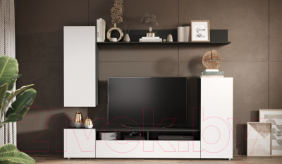 Стенка Империал Нео (антрацит/белый жемчуг)