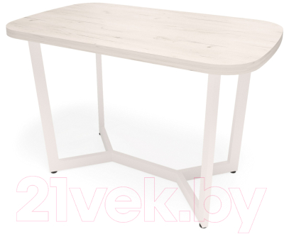 Обеденный стол Millwood Лофт Мюнхен 160x80x75 (дуб белый Craft/металл белый) - фото