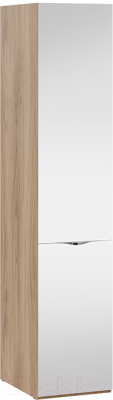Шкаф-пенал ТриЯ Глосс с зеркальной дверью СМ-319.07.112 (яблоня беллуно) - фото