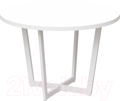 Обеденный стол Millwood Лофт Орлеан Л D110x75 (белый/металл белый) - фото