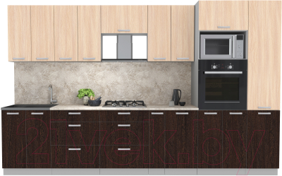 Готовая кухня Интерлиния Мила Лайт 3.4 ВТ - фото