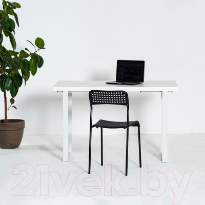 Обеденный стол Millwood Лофт Уэльс Л 160x80x75 (белый/металл белый)