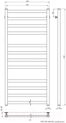 Полотенцесушитель водяной Stinox Prestige Luxe 50x120 / pr120lRal 9005