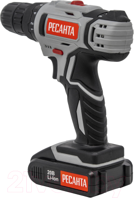 Аккумуляторная дрель-шуруповерт Ресанта ДА-20-2ЛК (75/14/11)