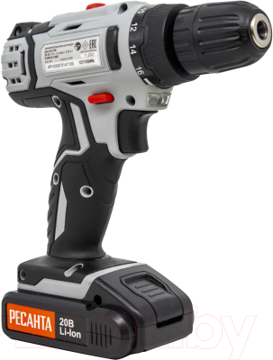 Аккумуляторная дрель-шуруповерт Ресанта ДА-20-2ЛК (75/14/11)