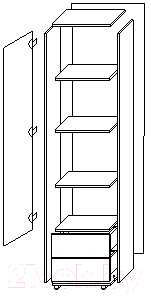 Шкаф-пенал Артём-Мебель ДСП СН-100.01 (дуб крафт белый/дуб крафт серый)