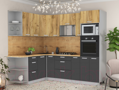 Готовая кухня Интерлиния Мила Лайт 1.68x2.4 левая