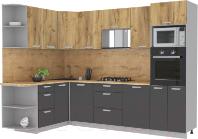 Готовая кухня Интерлиния Мила Лайт 1.68x2.8 левая - фото